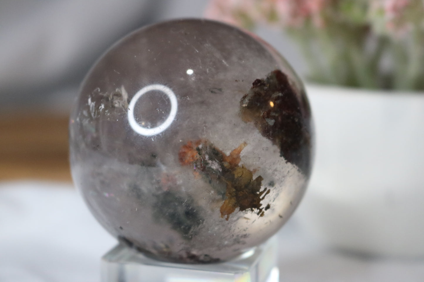 Beautiful Phantom Quartz Sphere