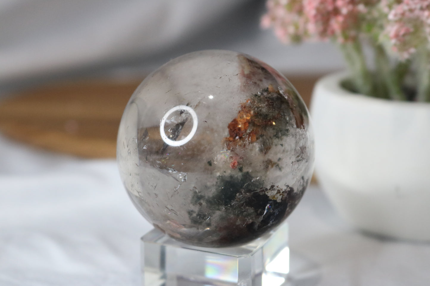 Beautiful Phantom Quartz Sphere