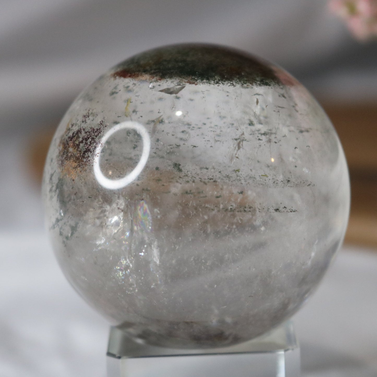Uncommon "Eyeball" Rainbow Garden Quartz Sphere