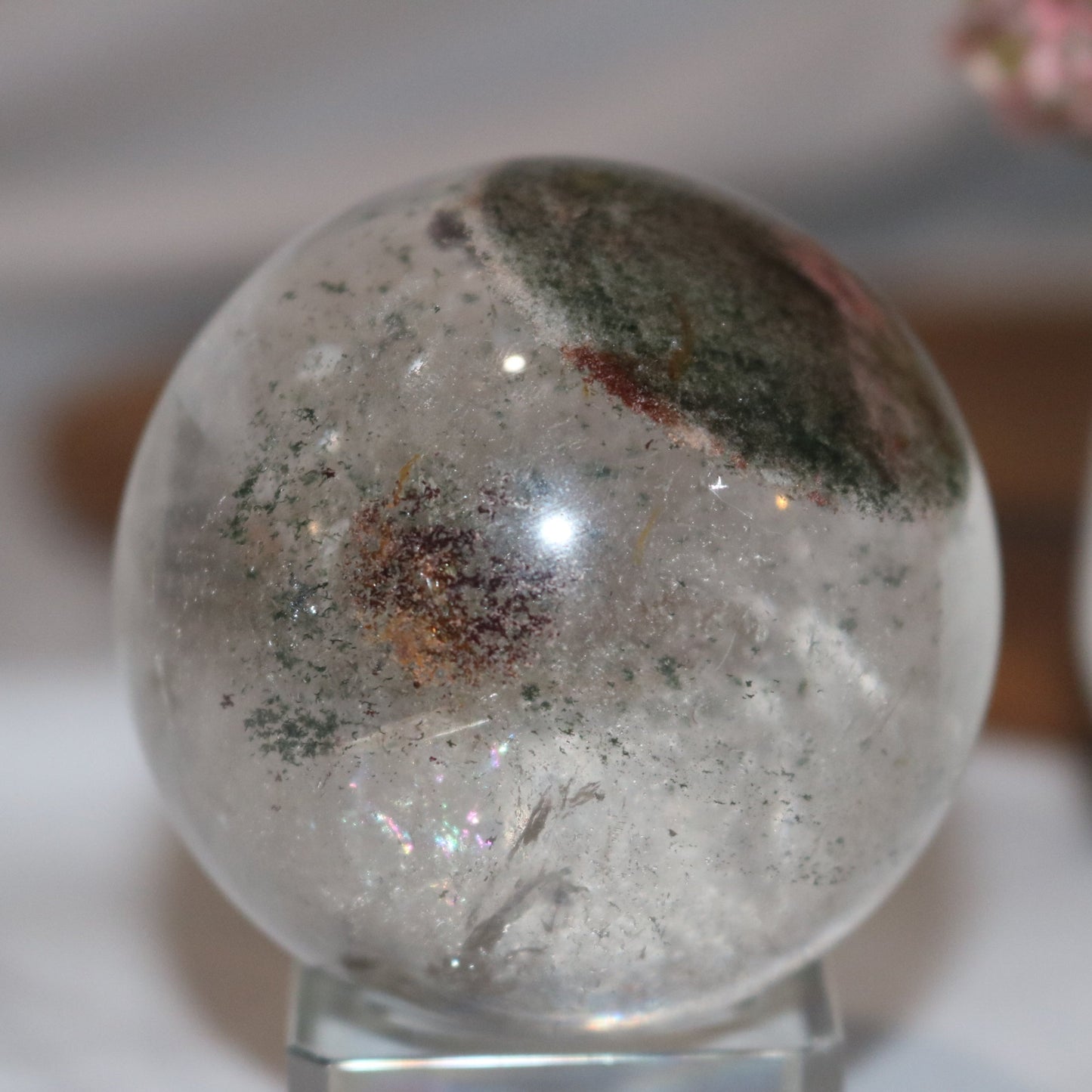 Uncommon "Eyeball" Rainbow Garden Quartz Sphere