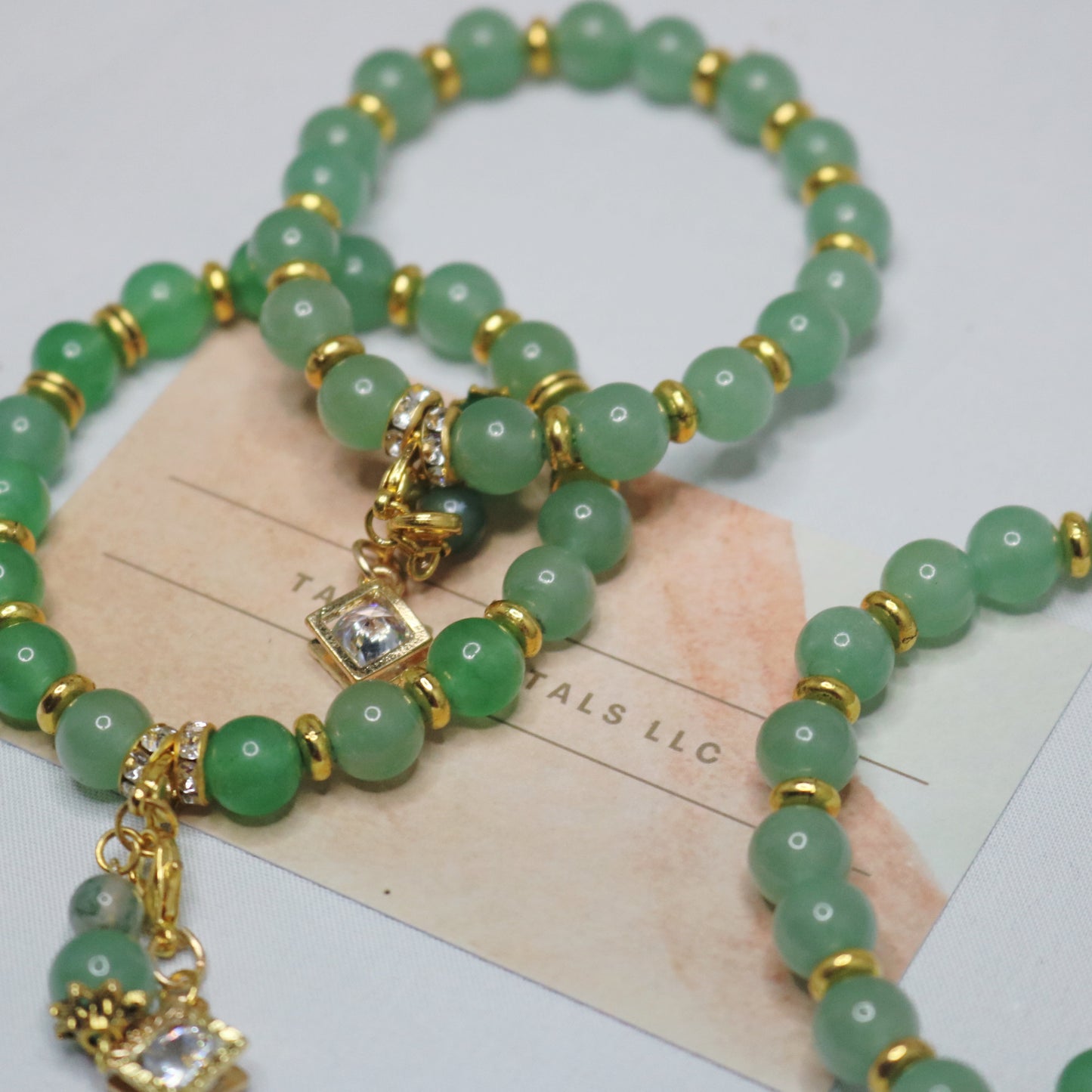Lucky Bracelet. Natural Aventurine Crystals Beads.