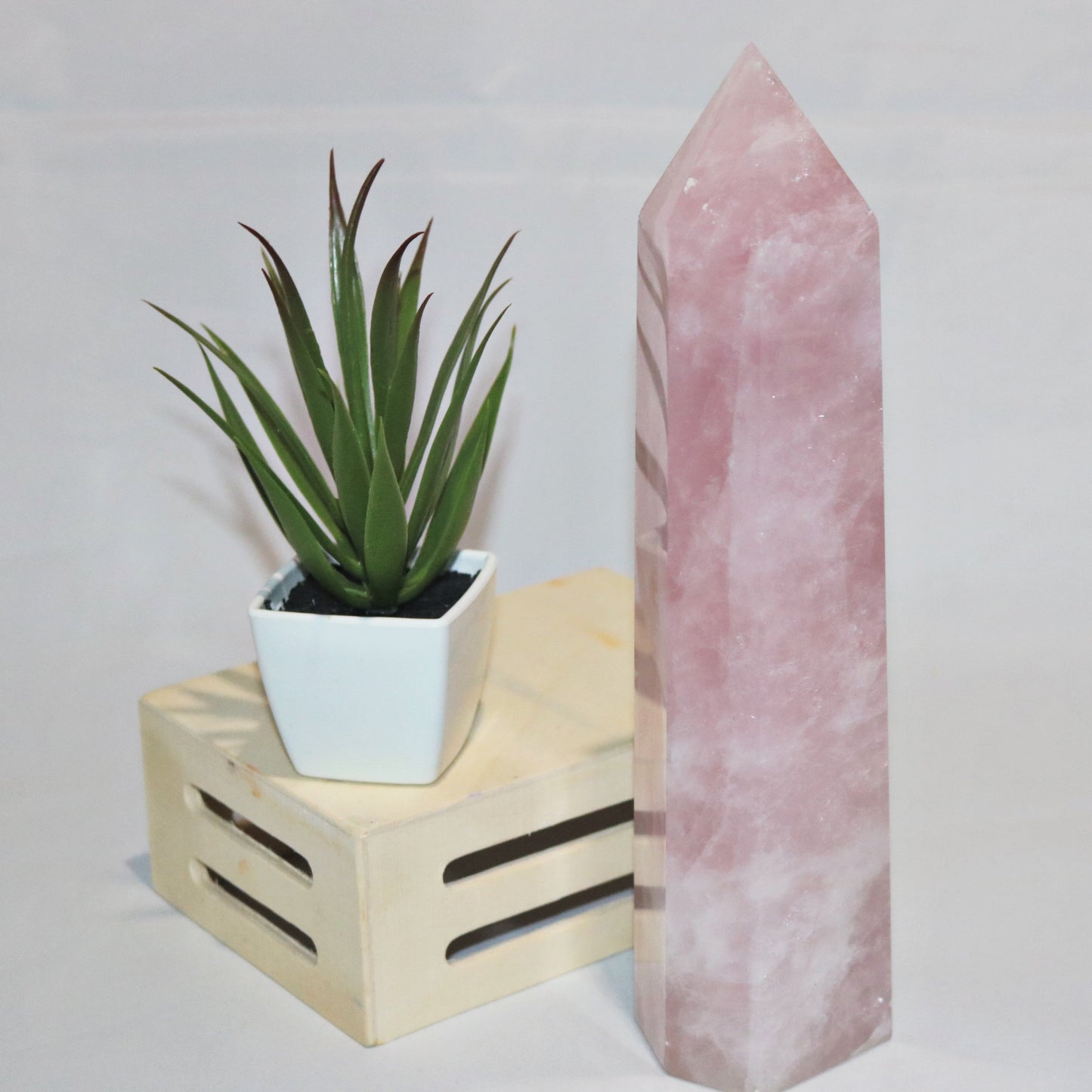 XXL High Grade Rose Quartz Tower. Collector's Item