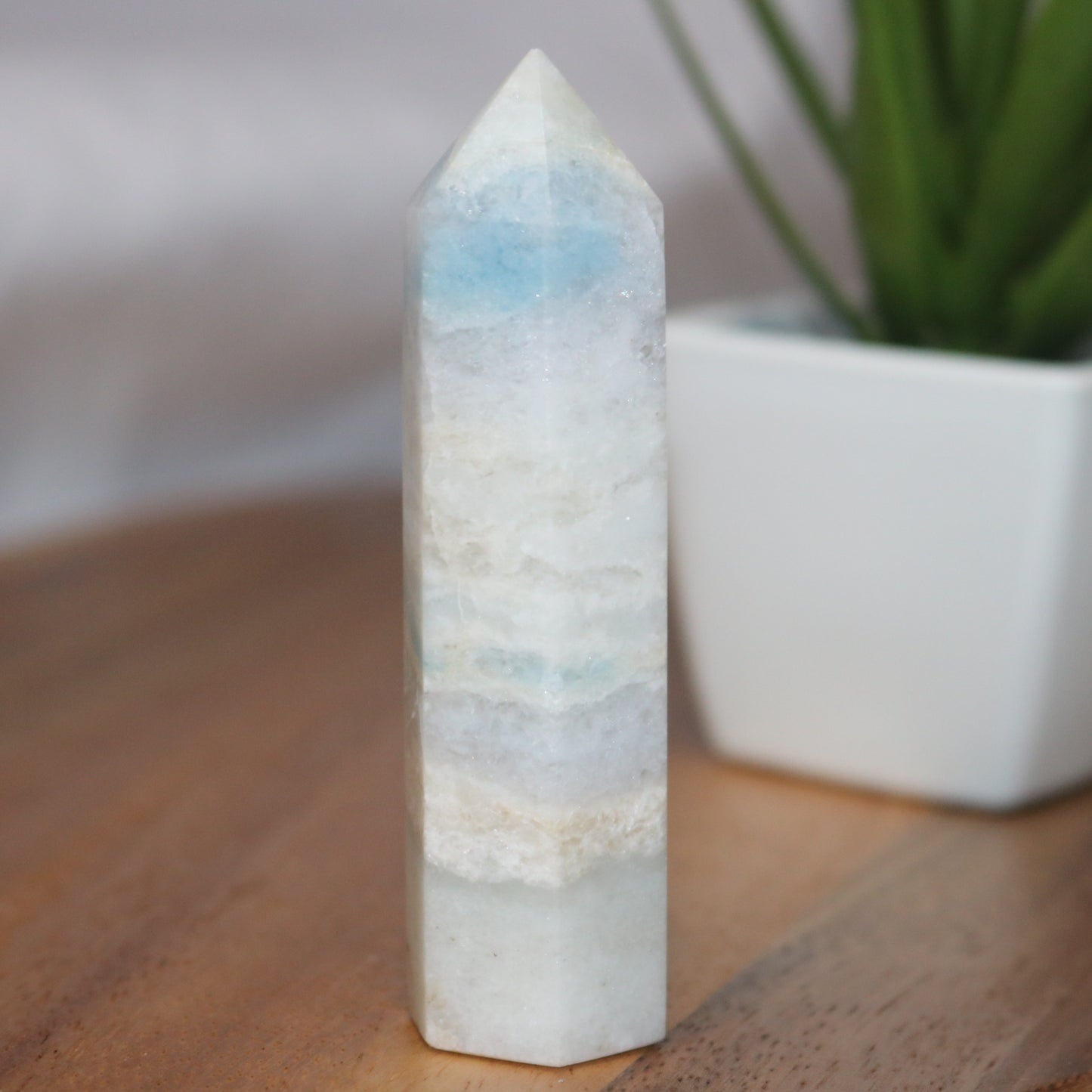 Light Blue Calcite Tower