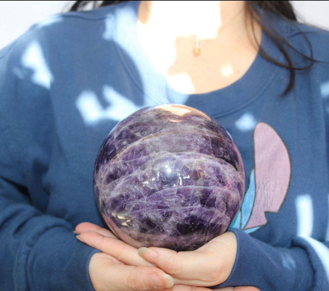 6lbs XL High Quality Natural Amethyst Polished Sphere/Amethyst Crystal Ball/6lbs Amethyst Crystal Ball