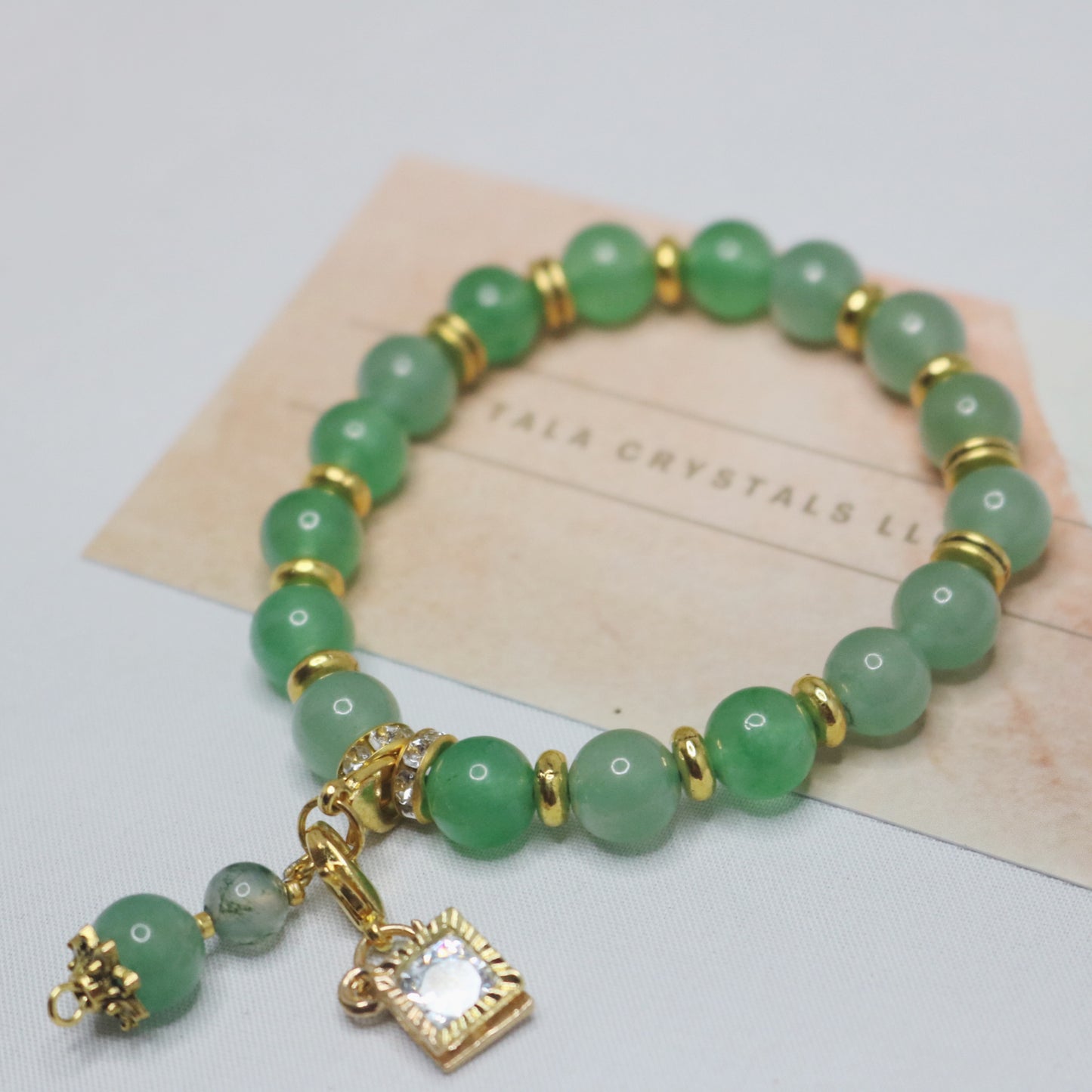 Lucky Bracelet. Natural Aventurine Crystals Beads.