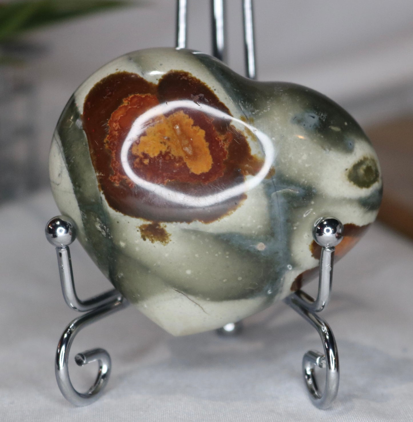Beautiful Polychrome Jasper Heart-shape (multi-color)