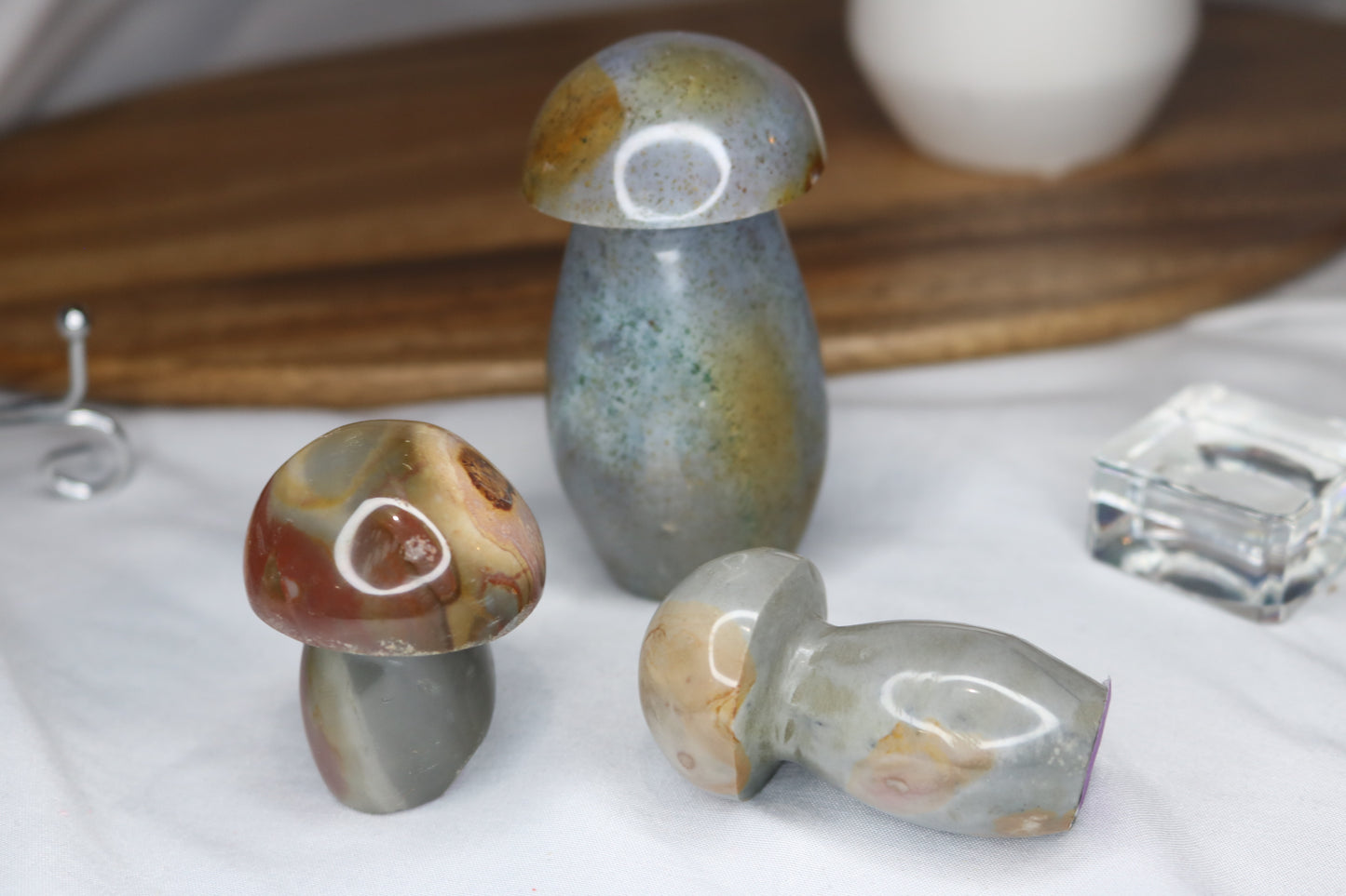 Polychrome Jasper Mushroom Carving
