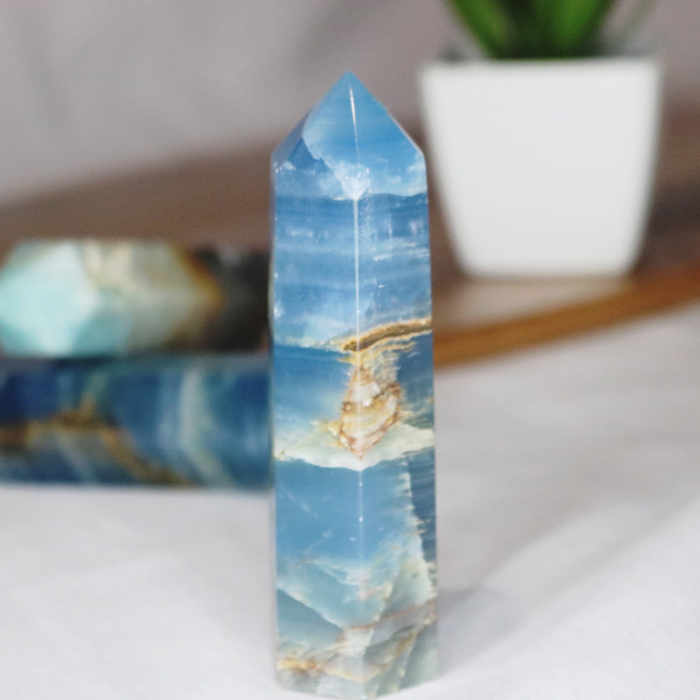 Blue/Carribean Calcite Tower