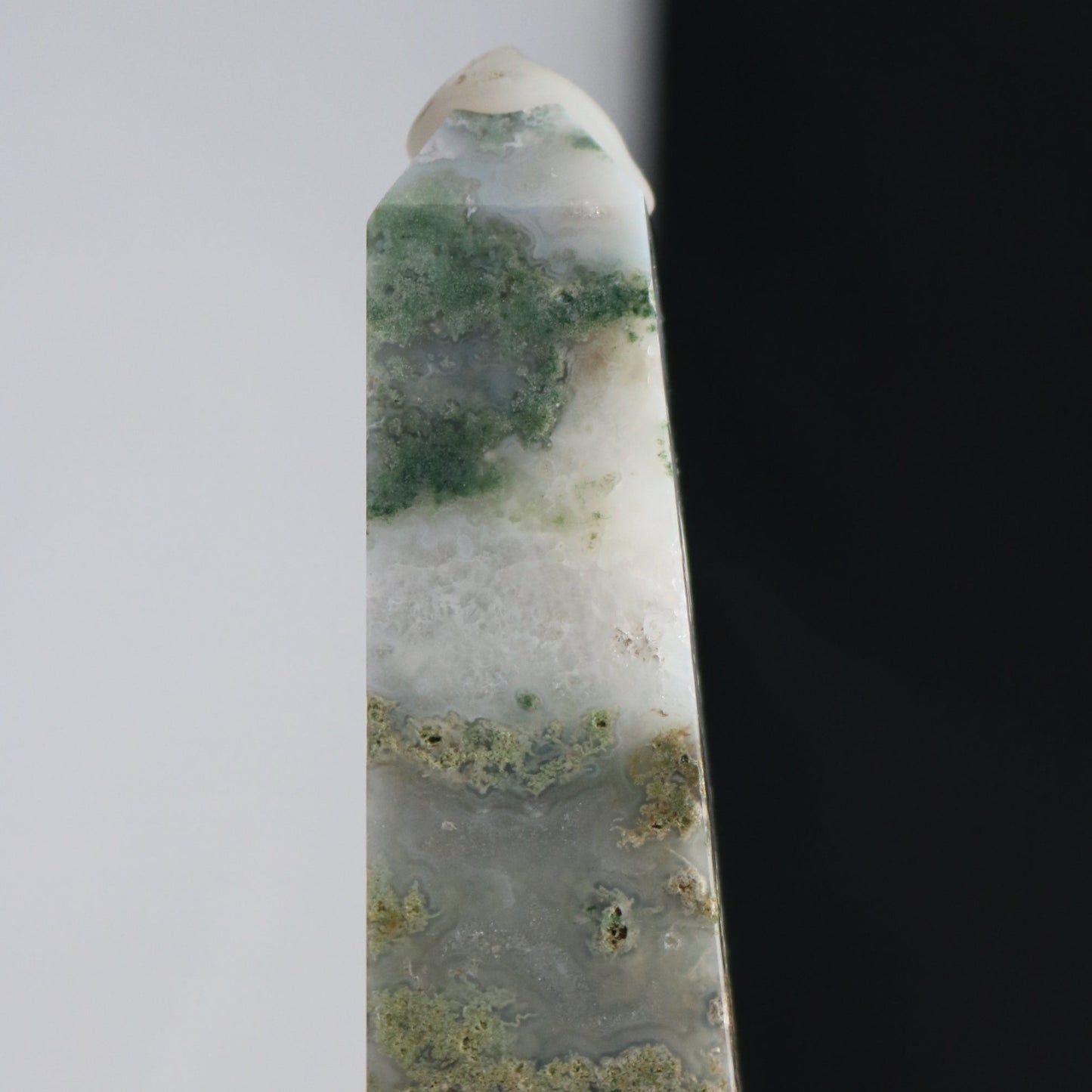 6-inch Druzy Large Beautiful Moss Agate Tower