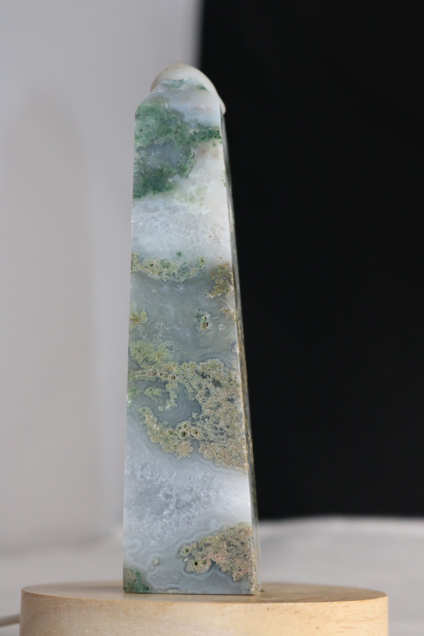 6-inch Druzy Large Beautiful Moss Agate Tower
