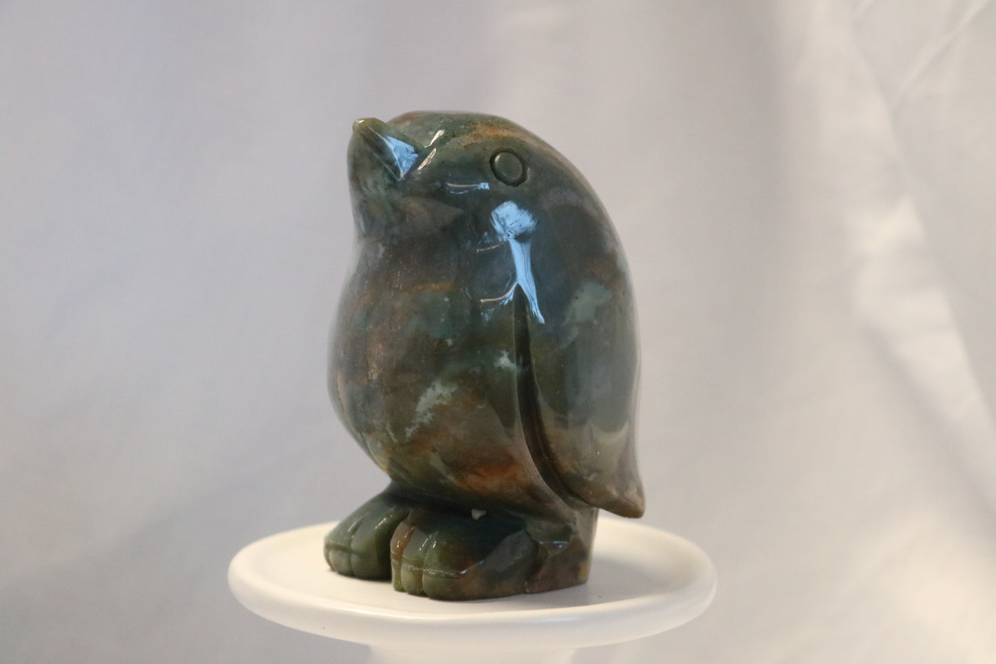 Beautiful Ocean Jasper Penguin Carving
