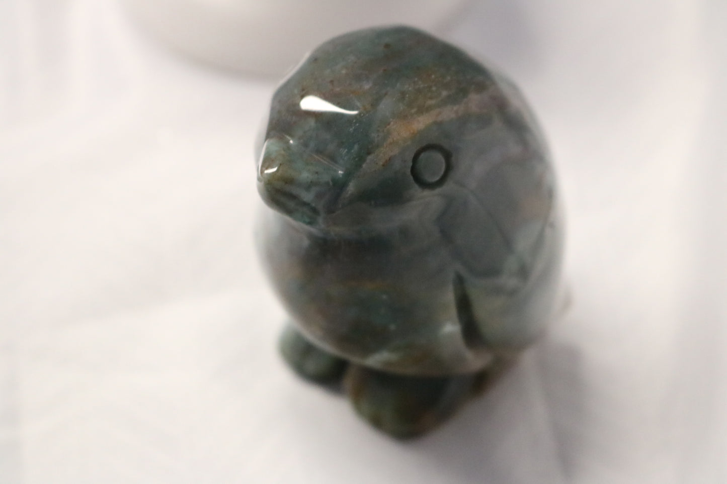 Beautiful Ocean Jasper Penguin Carving