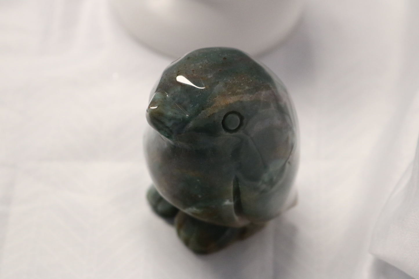 Beautiful Ocean Jasper Penguin Carving