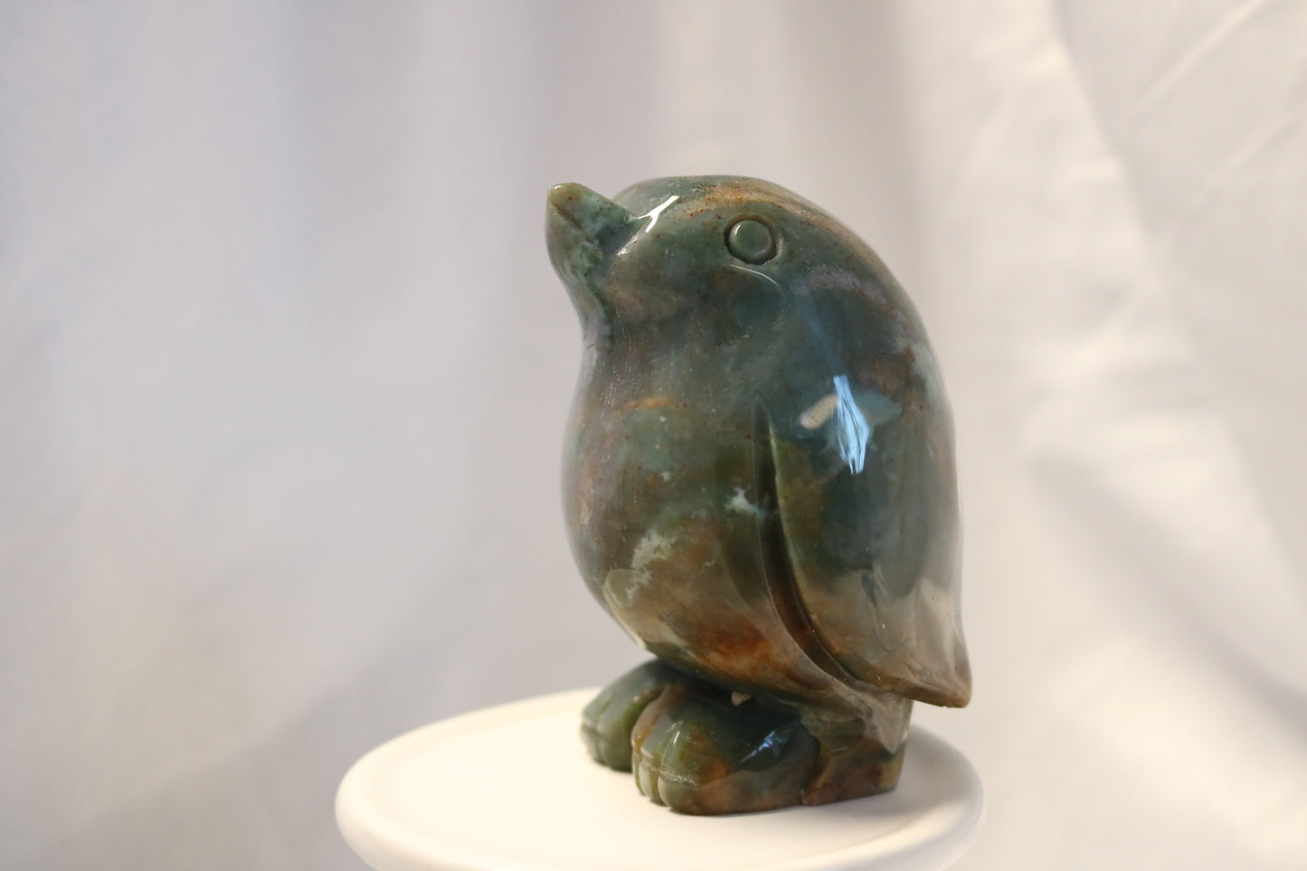 Beautiful Ocean Jasper Penguin Carving
