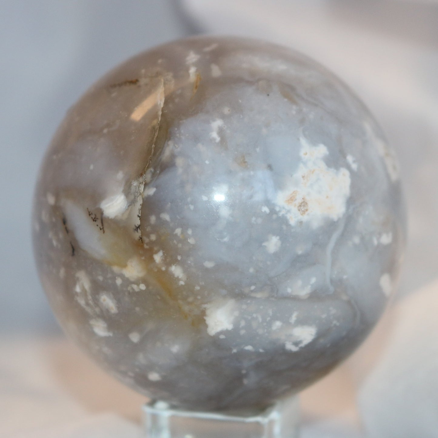 Blue Flower Agate Sphere. Blue Flower Crystal Ball