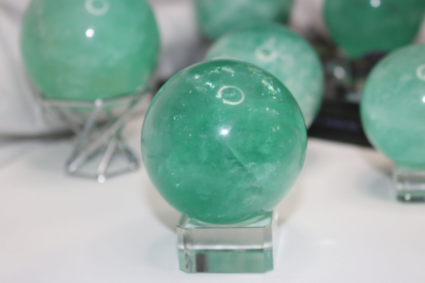 Green Fluorite Spheres