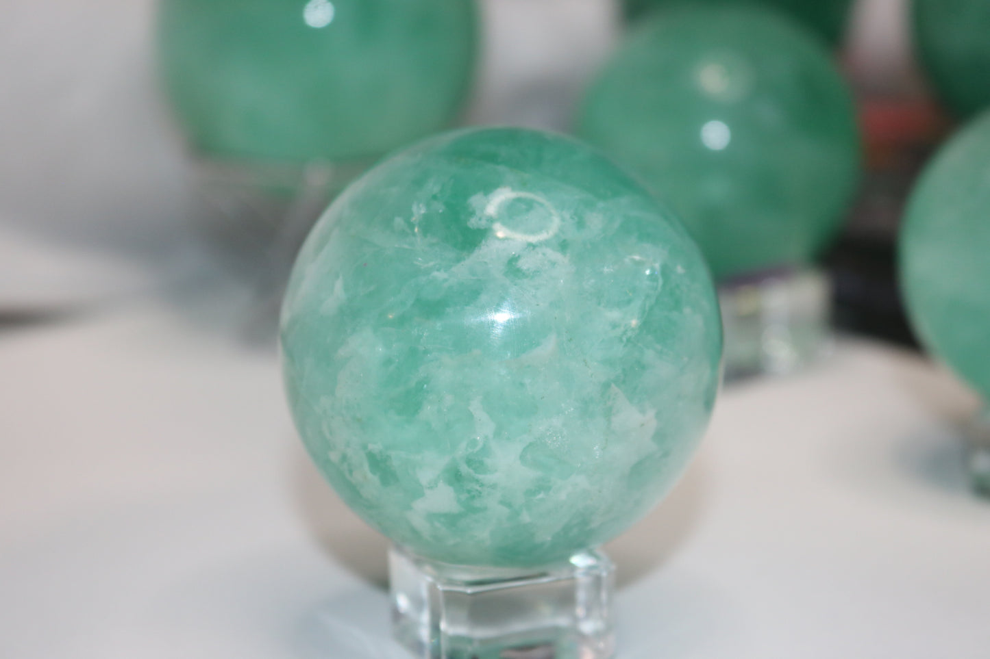 Green Fluorite Spheres