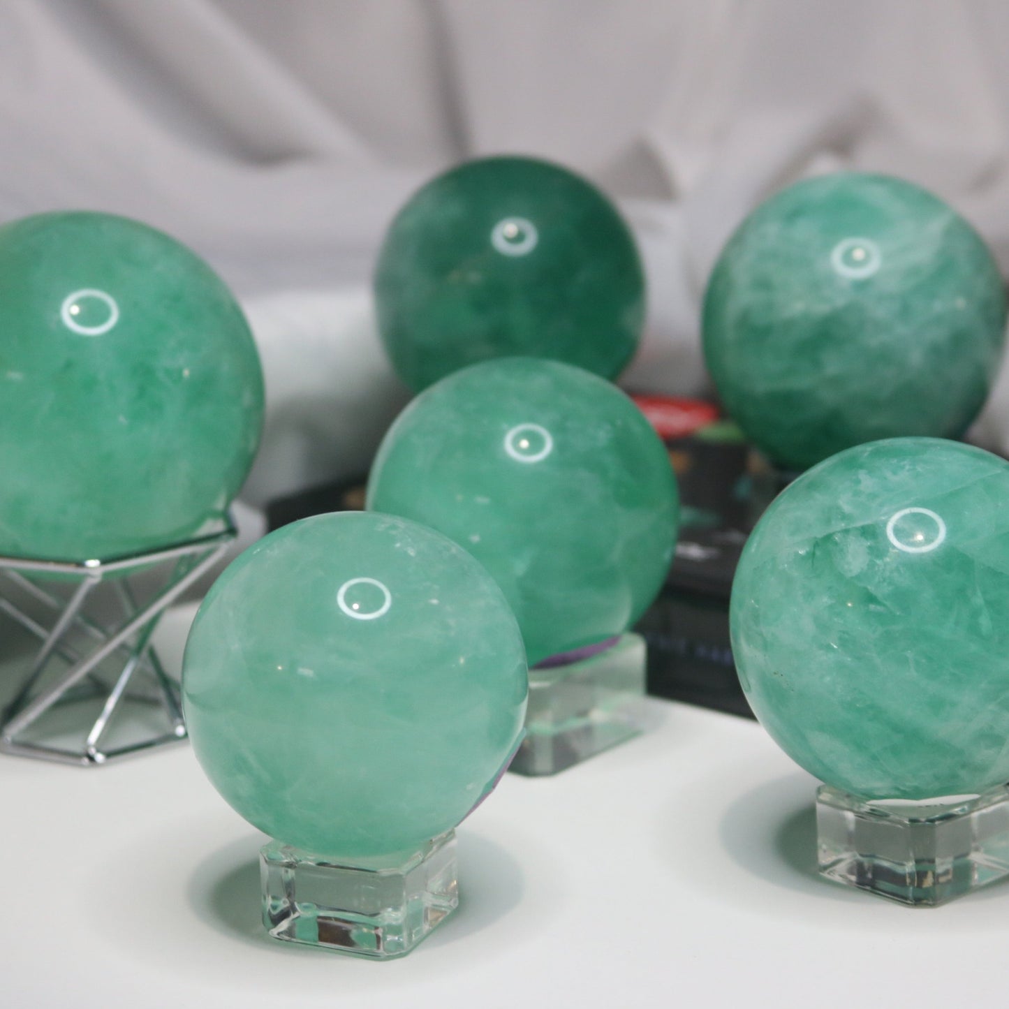 Green Fluorite Spheres