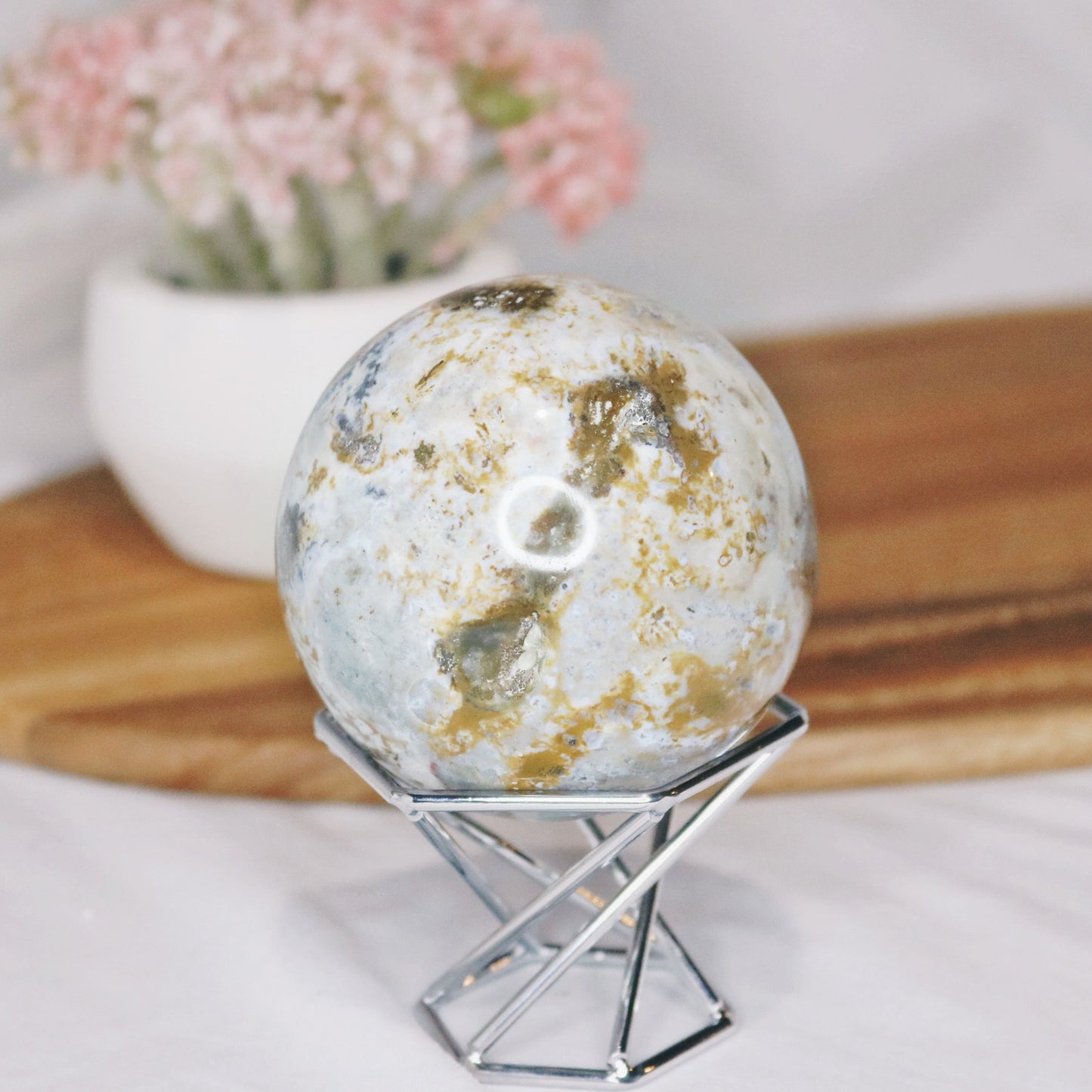Ocean Jasper Sphere with Natural Pockets