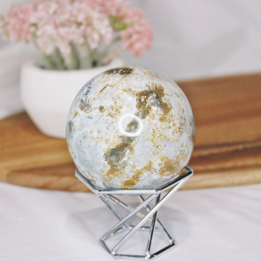 Ocean Jasper Sphere with Natural Pockets