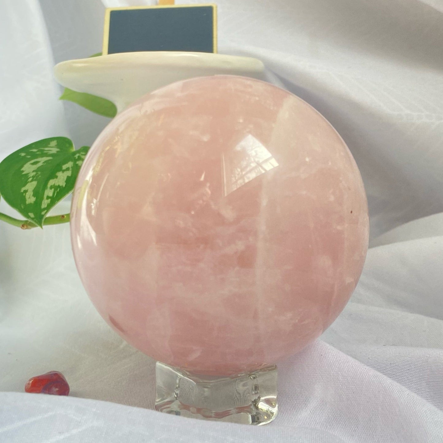 Large Rose Quartz Sphere. Rose Quartz Crystal Ball