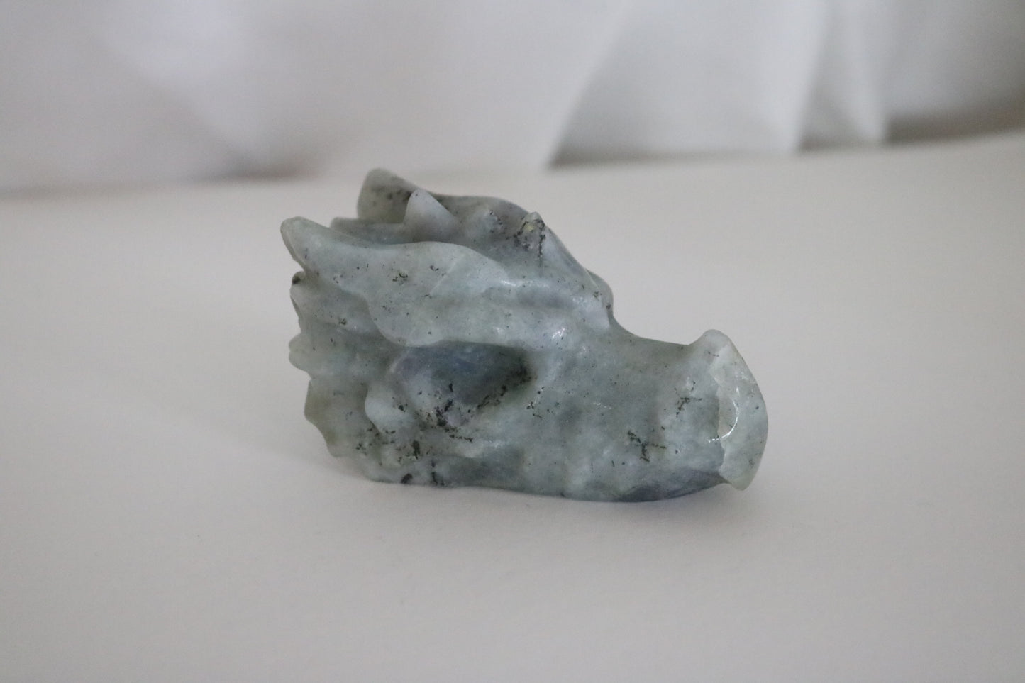 Silver Labradorite Mini Dragonhead Carving