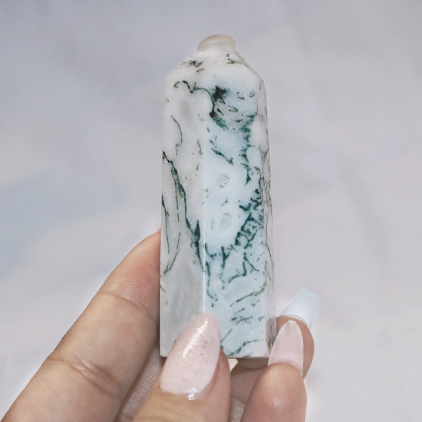 Mini Moss Agate Tower