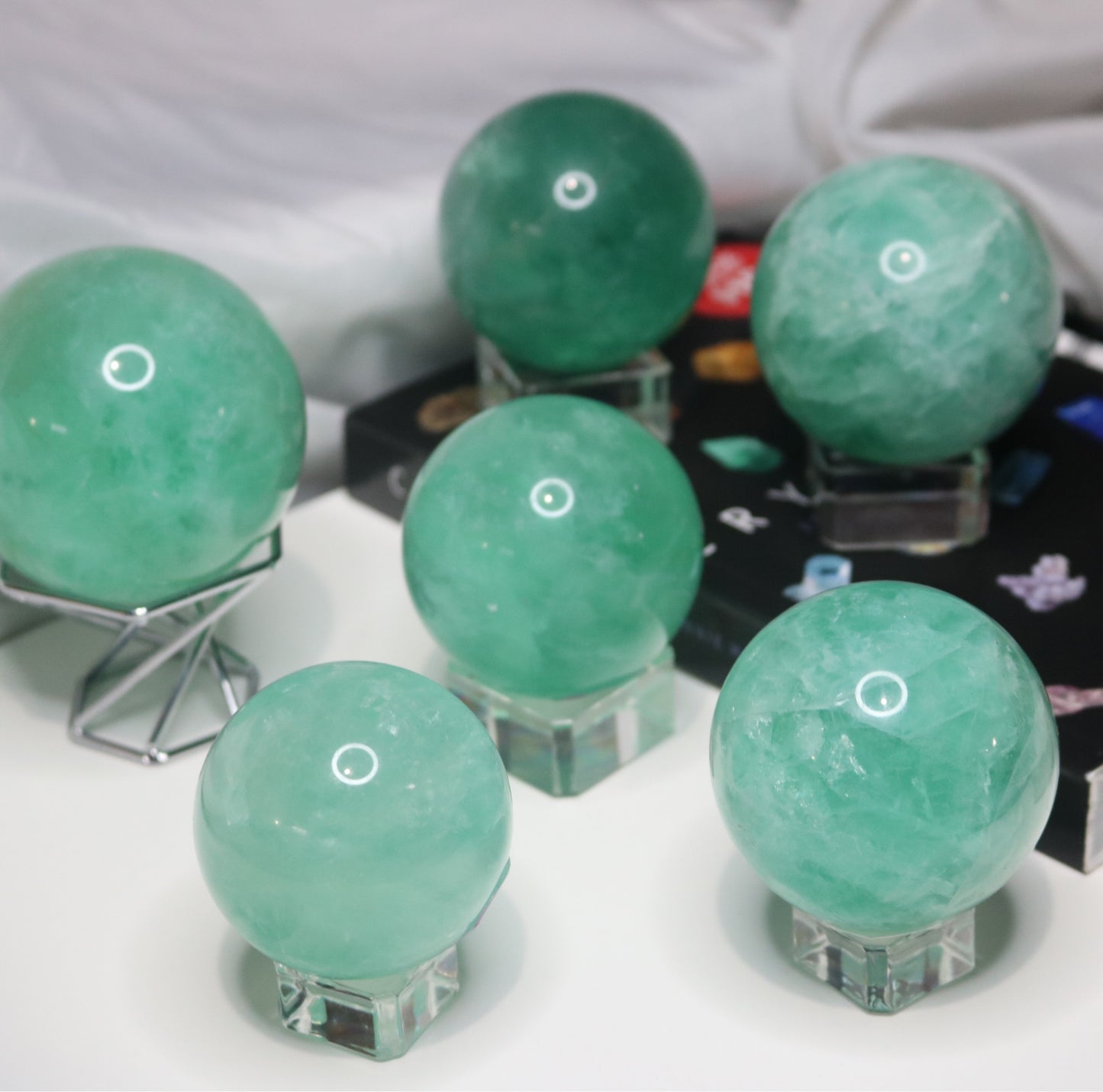 Green Fluorite Spheres