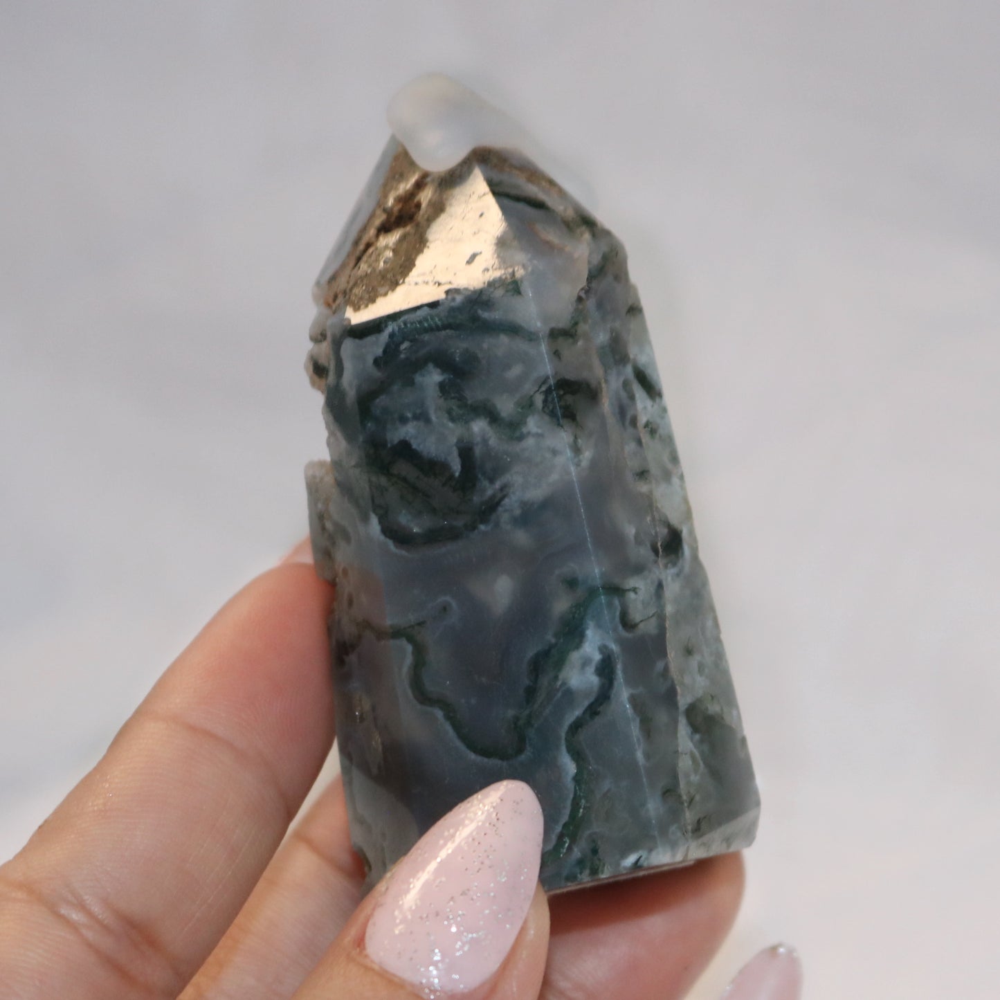 Mini Moss Agate Tower