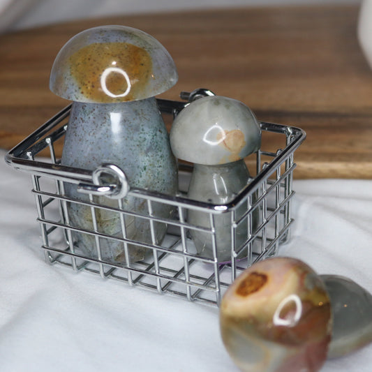 Polychrome Jasper Mushroom Carving