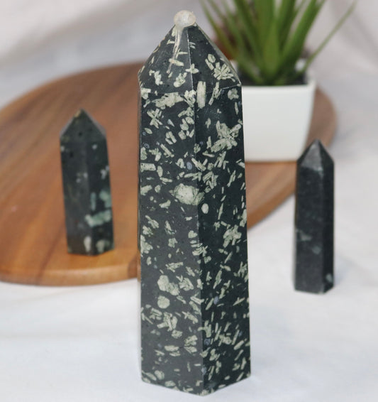 Large Unique Chinese Writing Rock Tower