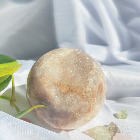 Druzy Pink Flower Agate Sphere