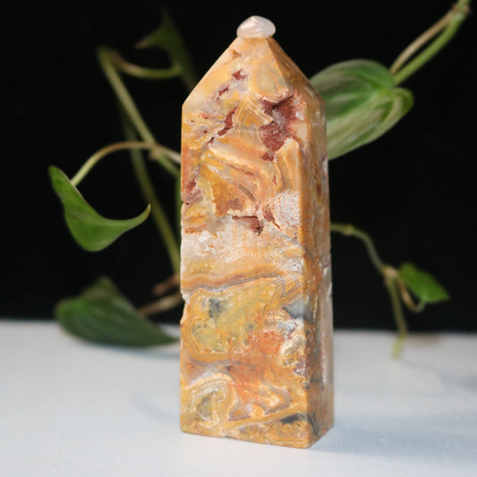4-inch Crazy Lace Agate Tower