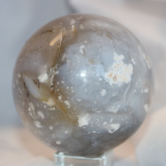 Blue Flower Agate Sphere. Blue Flower Crystal Ball
