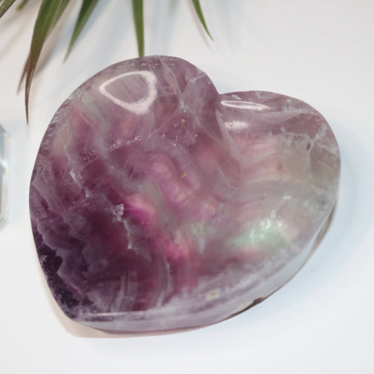 Rainbow Fluorite Heart-shaped Bowl