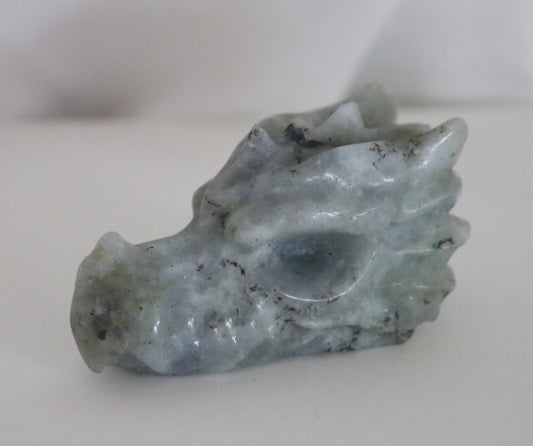 Silver Labradorite Mini  Dragonhead Carving