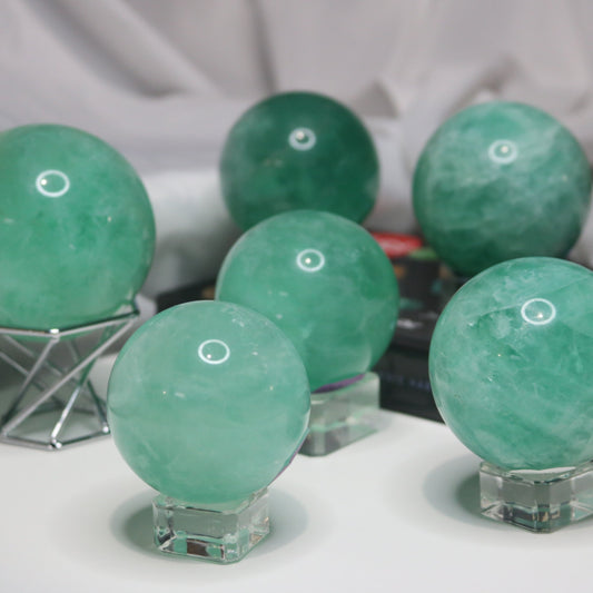 Green Fluorite Spheres
