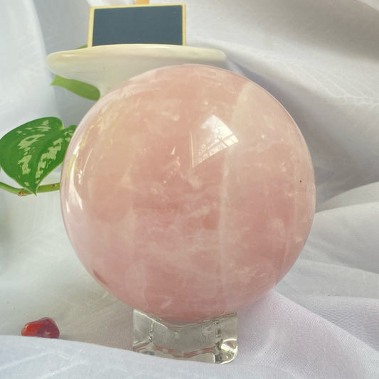 Large Rose Quartz Sphere. Rose Quartz Crystal Ball