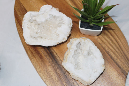 Raw and Precut Quartz Geode Specimen