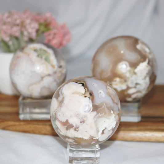 Flower Agate Sphere