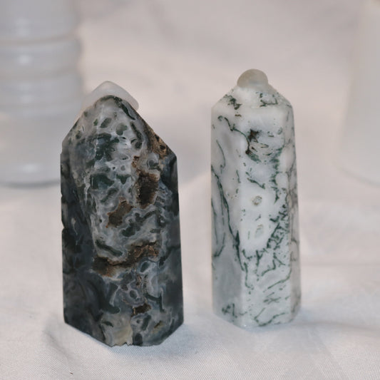 Mini Moss Agate Tower